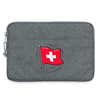 Schweizer Flagge Patriot Design - Laptoptasche 13" - Grau meliert - Vorne