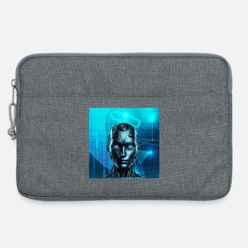 Robotergesicht - Laptoptasche 13" - Grau meliert