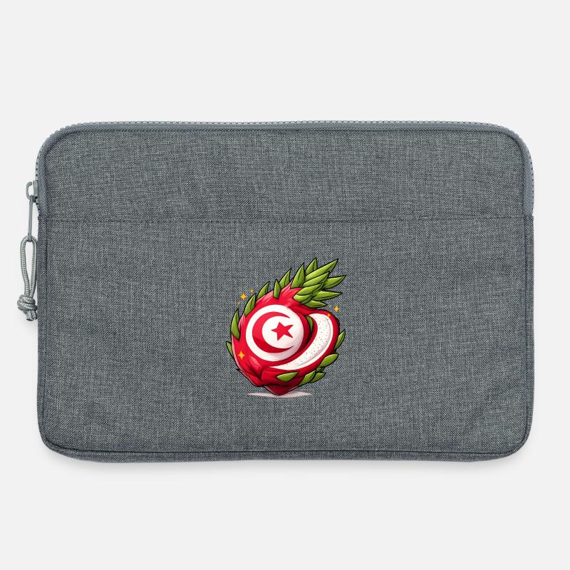 Tunisian Fruit Heart Pattern - Laptop bag 13" - heather grey