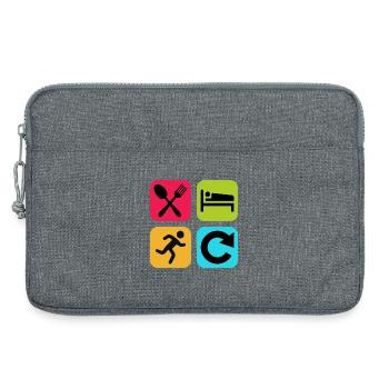 Eat Sleep Run Repeat Funny Quote Jogger - Laptop bag 13" - heather grey - Front
