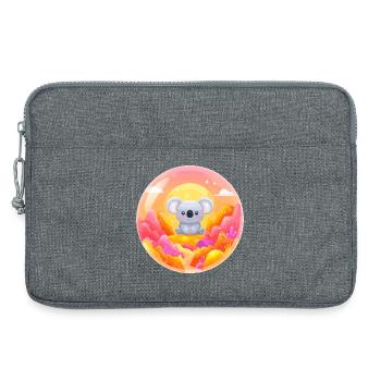 Koala dans le pays des merveilles au néon - Sacoche pour ordinateur portable 13 pouces - gris chiné - Devant