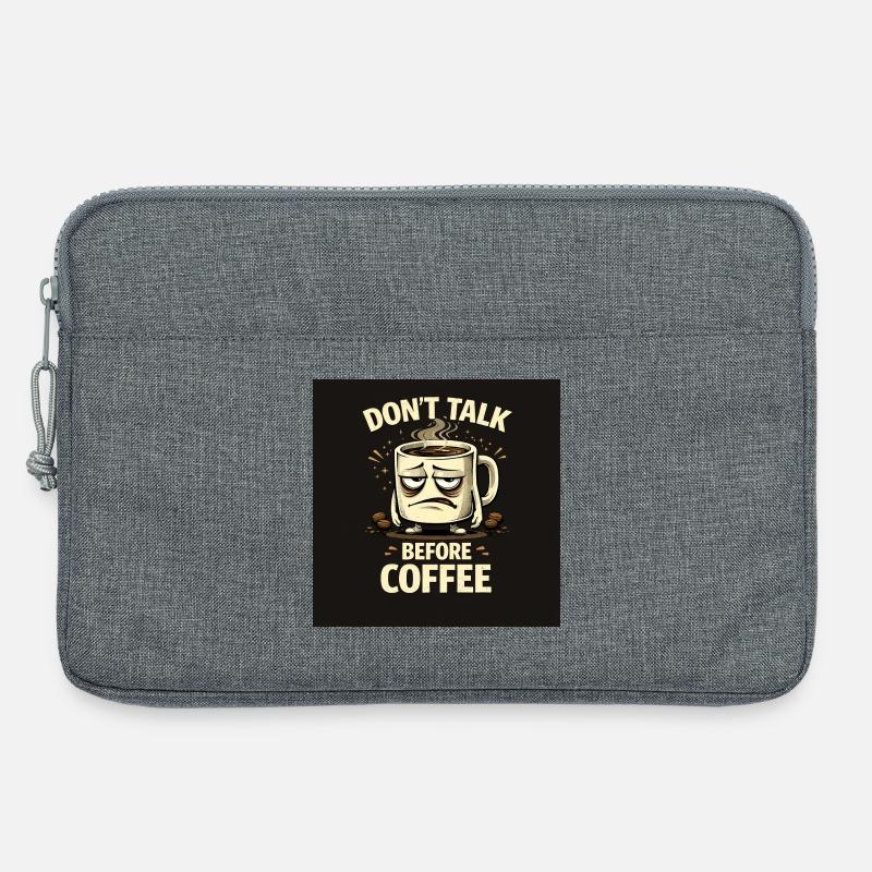 Sprich nicht vor dem Kaffee - Laptoptasche 13" - Grau meliert