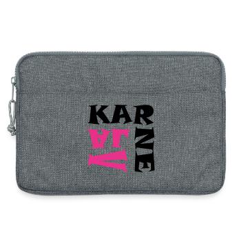 Karneval in Pink/Schwarz - Laptoptasche 13" - Grau meliert - Vorne