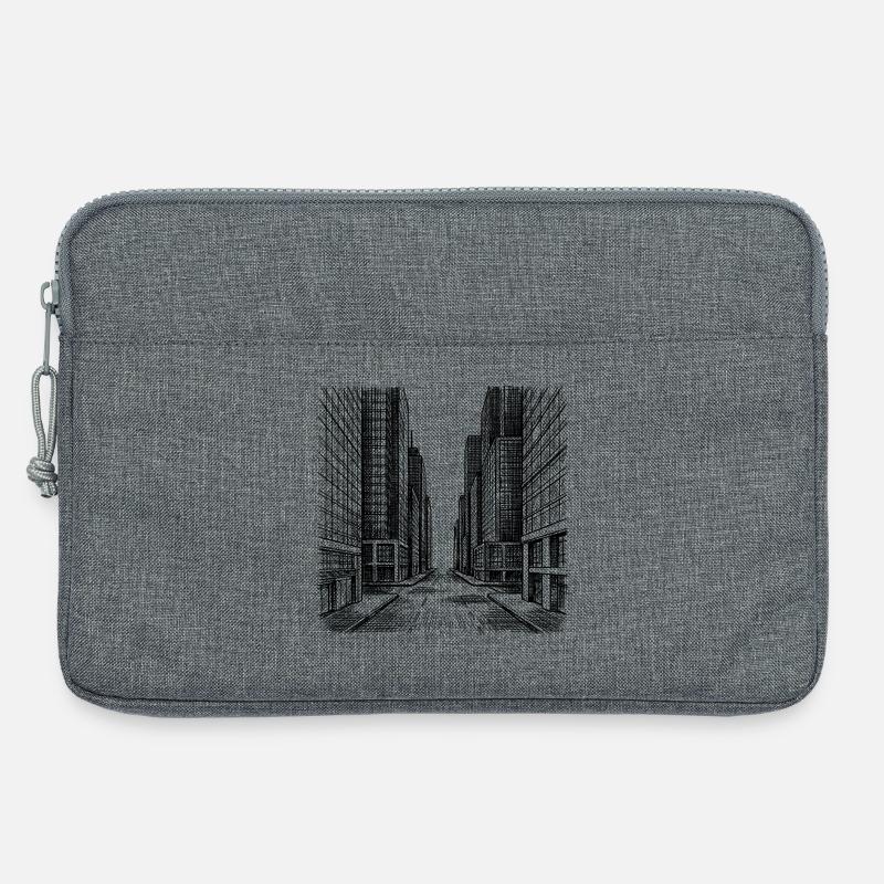Moderner Straßenzug - Laptoptasche 13" - Grau meliert