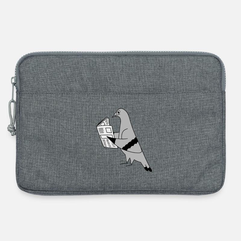 Pigeon Reading a Newspaper – Urban Minimal Illustr - Laptoptasche 13" - Grau meliert