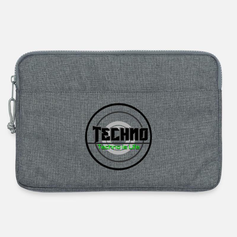 Techno Is Life Neon Logo - Laptoptasche 13" - Grau meliert