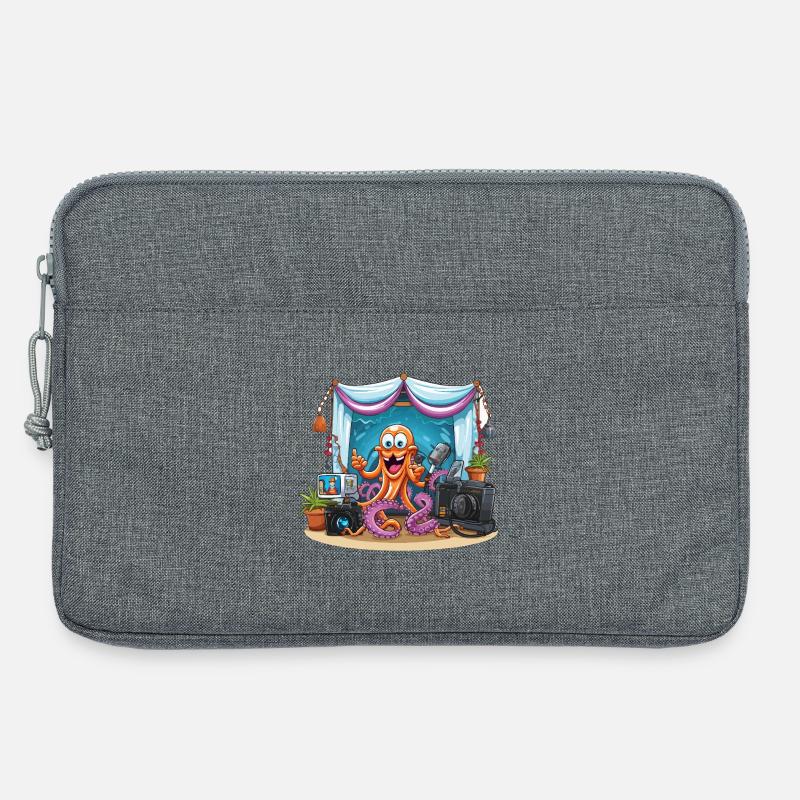 Oktopus Influencer auf Bühne - Laptoptasche 13" - Grau meliert