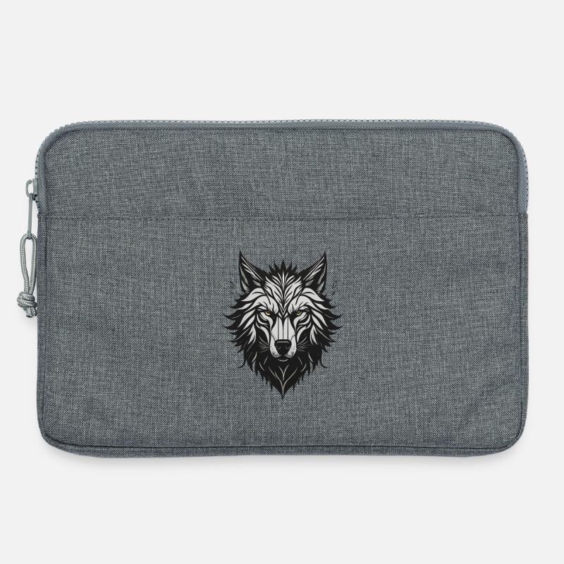 Nachtstilisierter Wolf - Laptoptasche 13" - Grau meliert