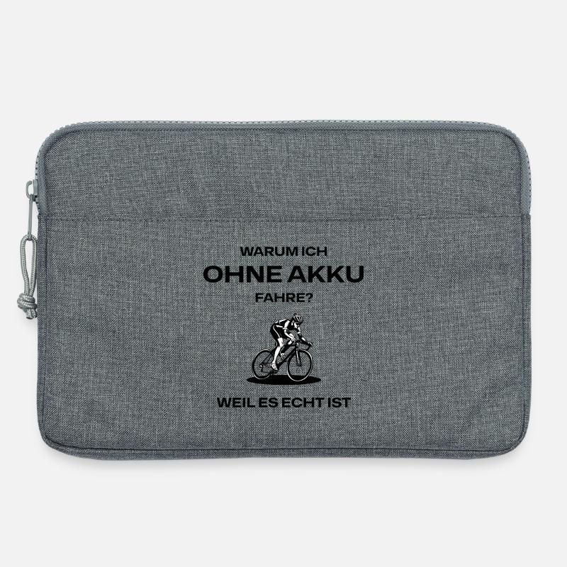 Radfahrer Silhouette Schwarz - Laptoptasche 13" - Grau meliert