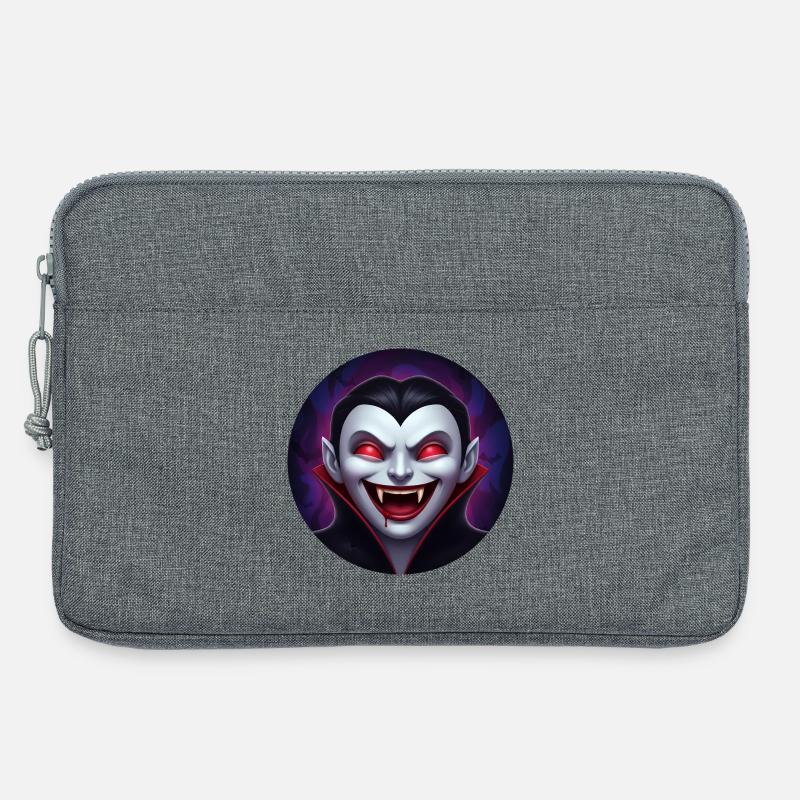 Vampirgrinsen – roter Blick - Laptoptasche 13" - Grau meliert