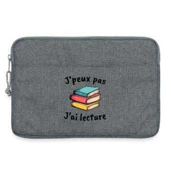 books, reader's gift idea, I can't I have - Laptop bag 13" - heather grey - Front