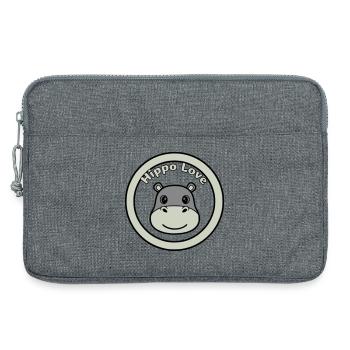 Hippo Love Hippo Logo Badge - Laptop bag 13" - heather grey - Front