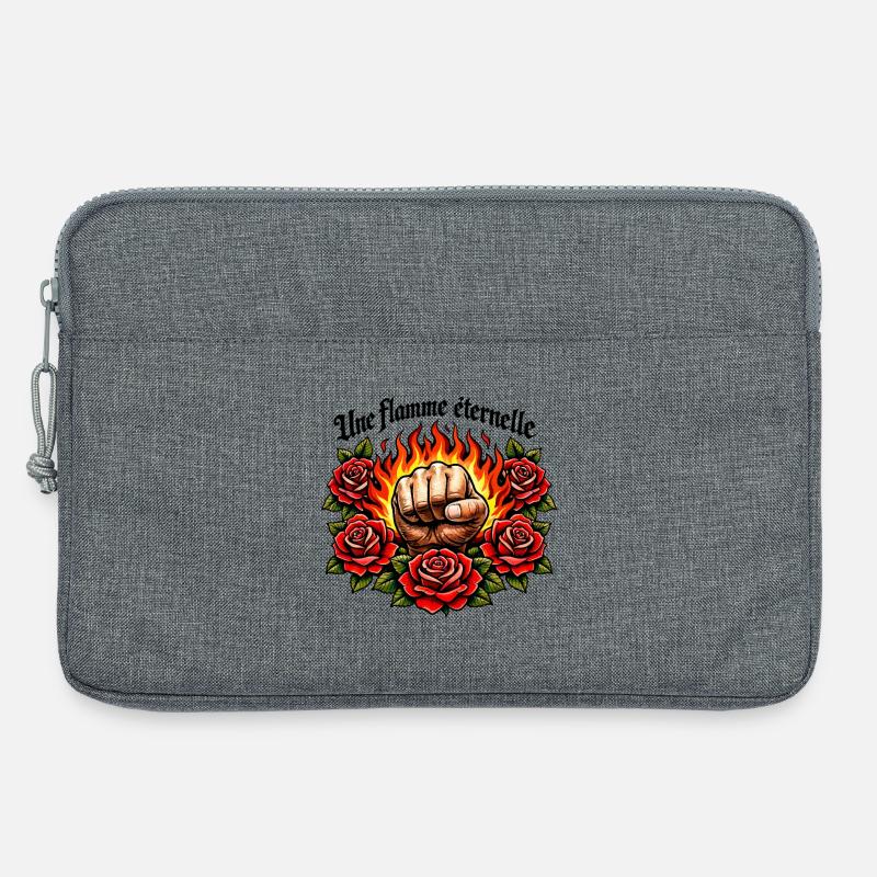 Flammende Faust und Rosen - Laptoptasche 13" - Grau meliert
