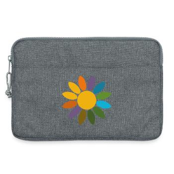 Roue colorée de fleurs colorées Motif rétro de fleurs - Sacoche pour ordinateur portable 13 pouces - gris chiné - Devant