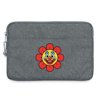 Karneval Clown Blume, Spritzblume Kostüm - Laptoptasche 13" - Grau meliert - Vorne