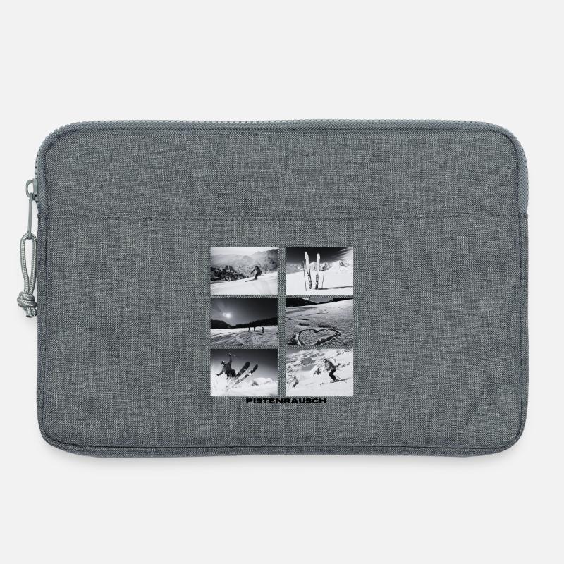 Pistenrausch Collage BW - Laptoptasche 13" - Grau meliert