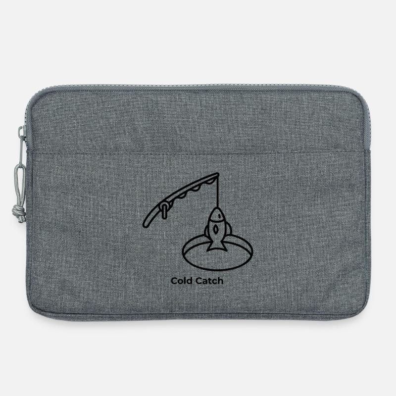 Eis Fischen "cold catch" - Laptoptasche 13" - Grau meliert