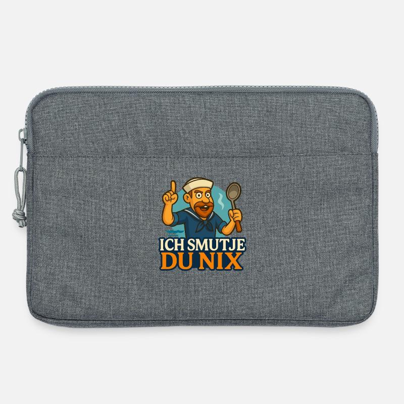 Bootsküchenchef Spruch "Ich Smutje - Du Nix" - Laptoptasche 13" - Grau meliert