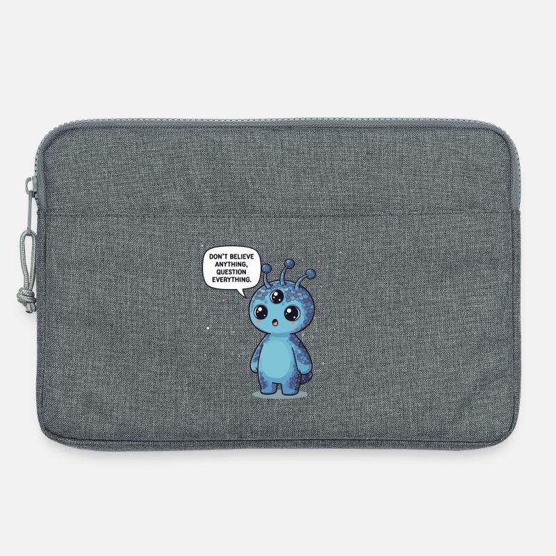 Niedlicher Alien: Statement - Alles hinterfragen - Laptoptasche 13" - Grau meliert