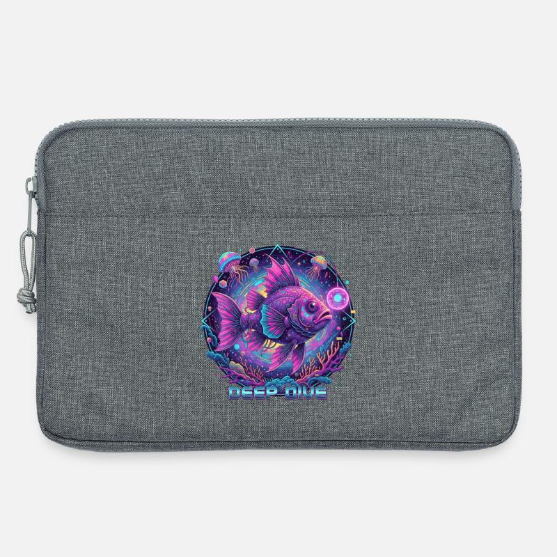 Deep Dive Neonfisch Unterwasser - Laptoptasche 13" - Grau meliert