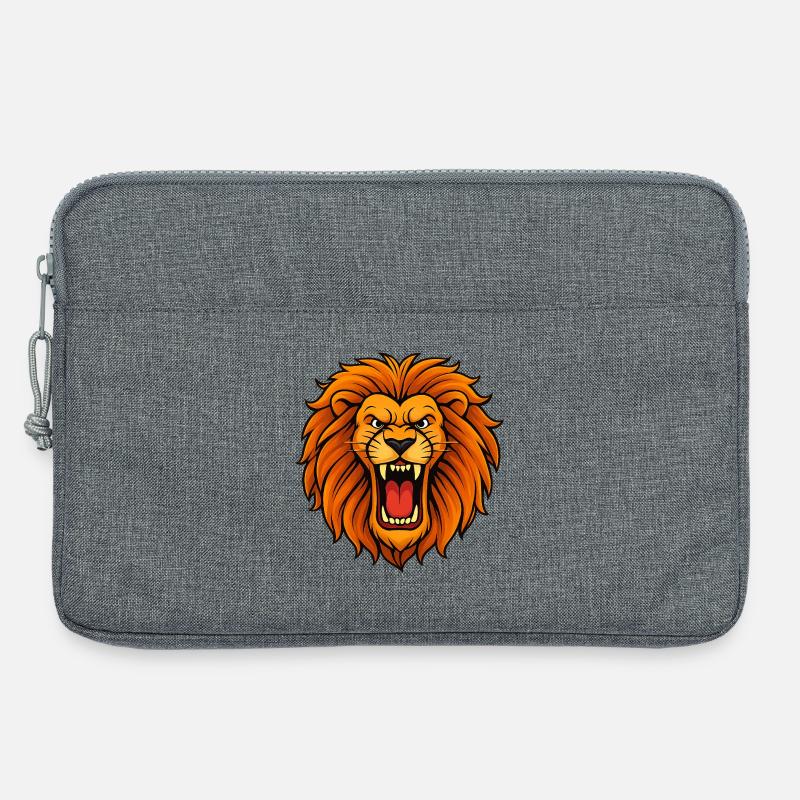 Löwenkopf Brüllendes Design - Laptoptasche 13" - Grau meliert