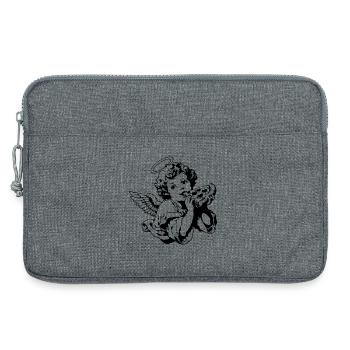 Pizza Angel – Cherub with pizza slice - Laptop bag 13" - heather grey - Front