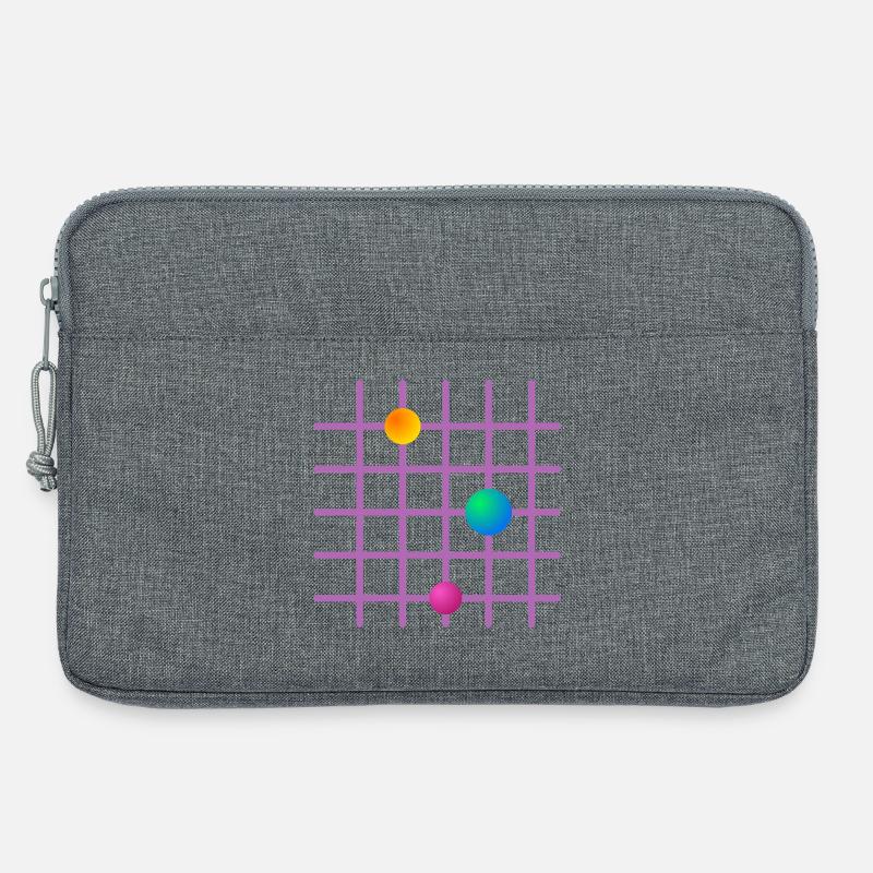 Farbiges Kugelraster im Grid-Design - Laptoptasche 13" - Grau meliert