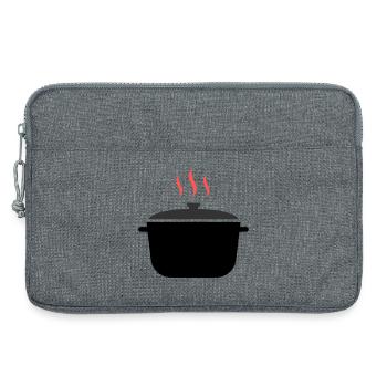 Kochtopf Dampf Kochen - Laptoptasche 13" - Grau meliert - Vorne