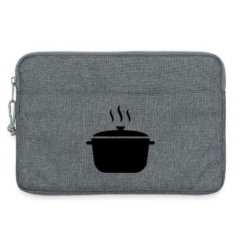 Kochtopf Suppe Dampf Icon - Laptoptasche 13" - Grau meliert - Vorne