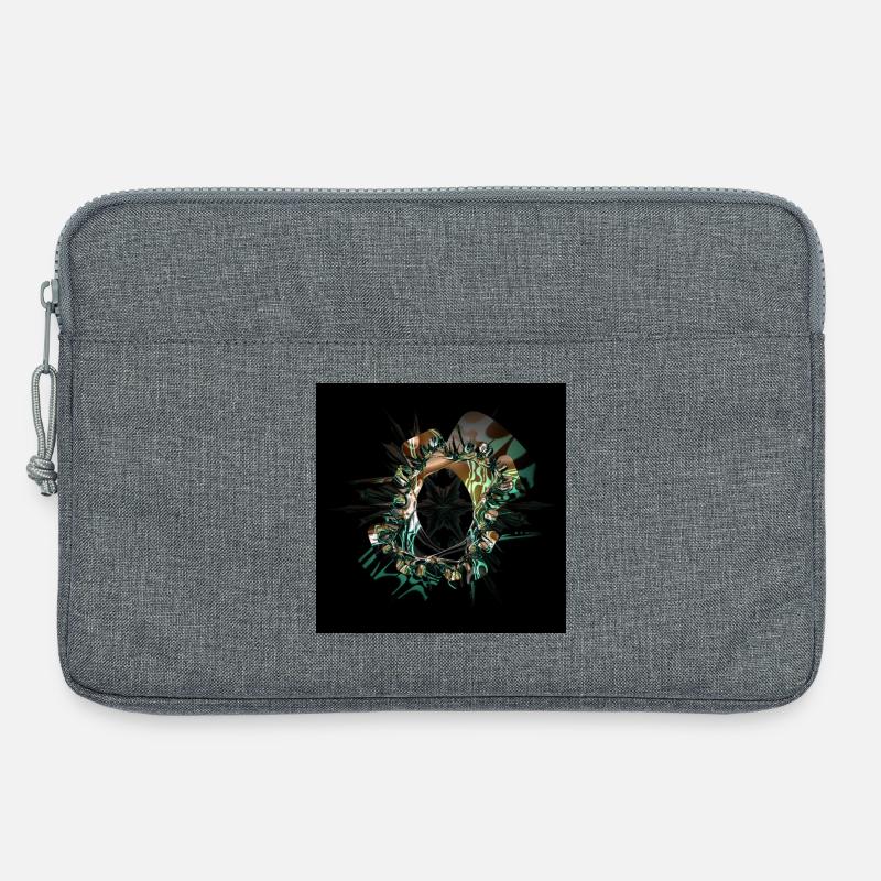 Neonring im Polygon-Stil - Laptoptasche 13" - Grau meliert