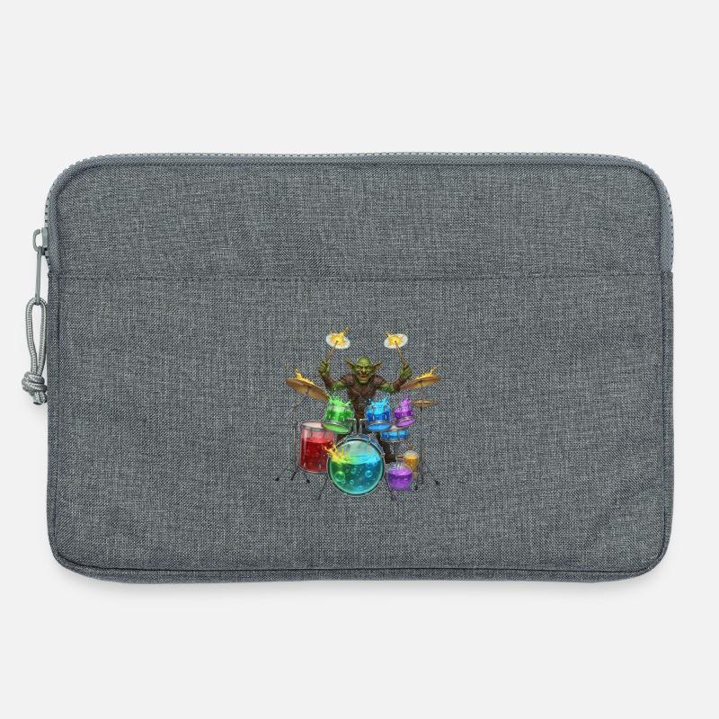 Kobold mit Trommeln - Laptoptasche 13" - Grau meliert