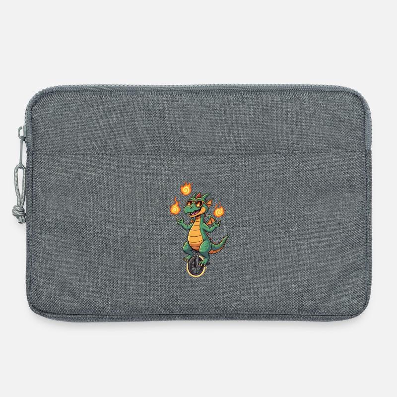 Feuerbläser auf Einrad - Laptoptasche 13" - Grau meliert