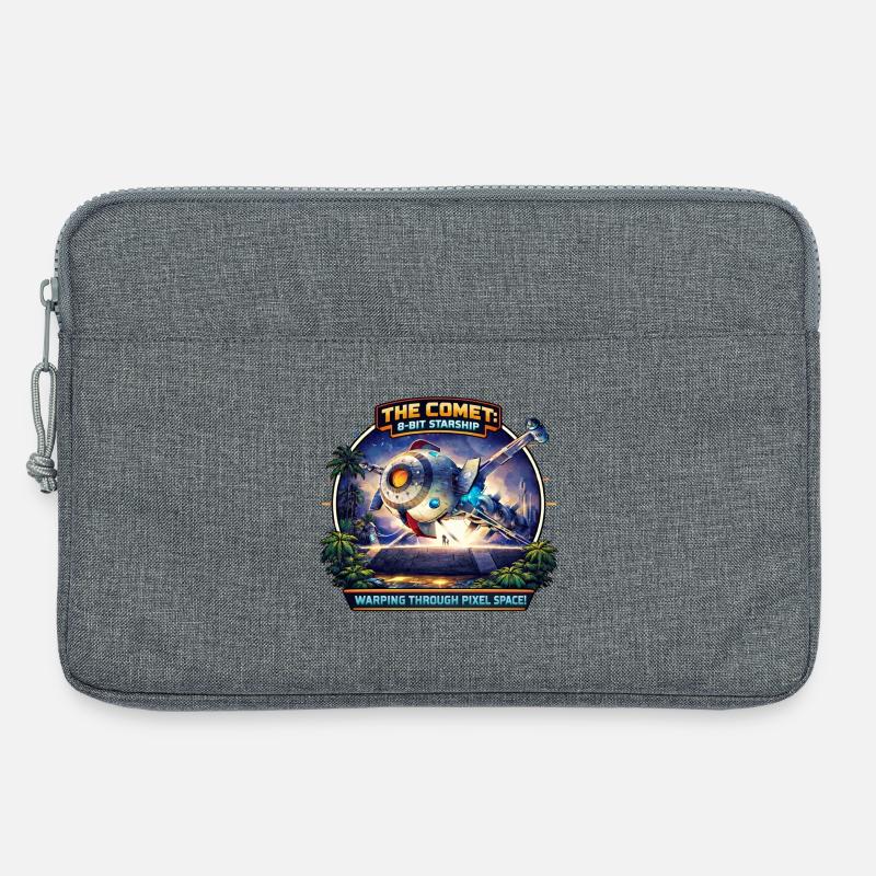 The Comet – 8-Bit Starship - Laptoptasche 13" - Grau meliert
