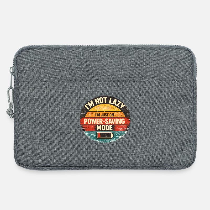 Power-Saving Mode Spruch - Laptoptasche 13" - Grau meliert