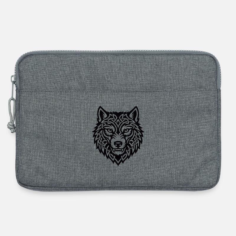 Wikingerwolf Ulfr Nordisches Kriegerdesign - Laptoptasche 13" - Grau meliert