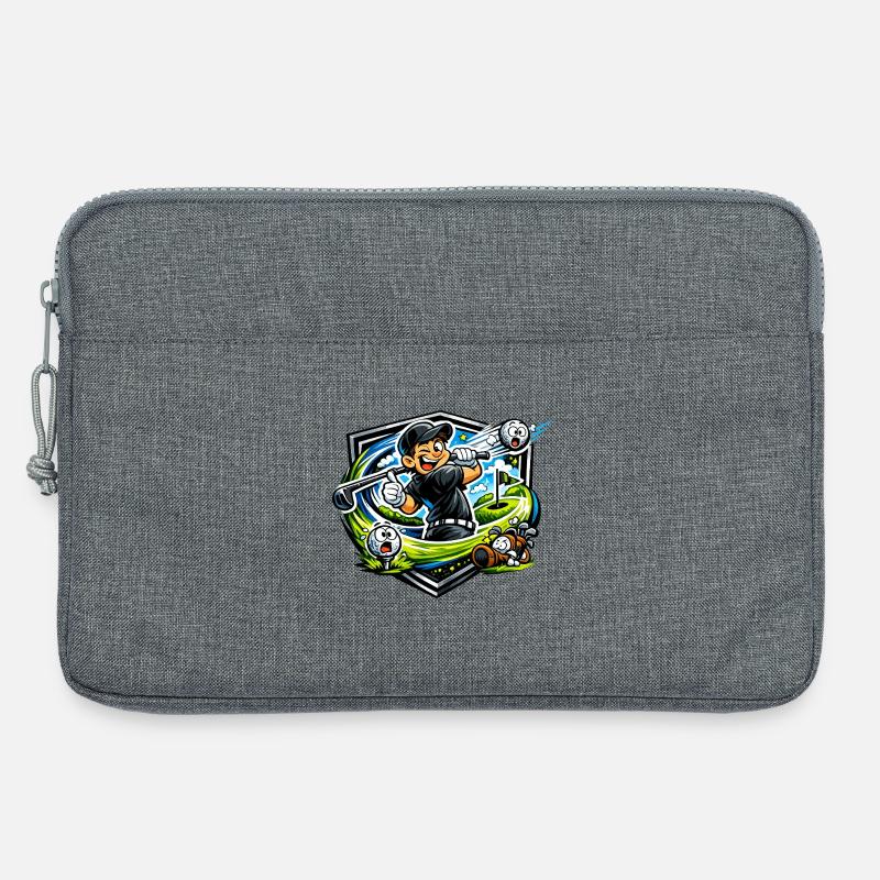 Golfer mit Happy Swing - Laptoptasche 13" - Grau meliert