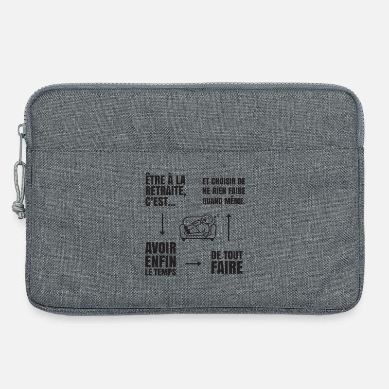 Die Kunst des Nichtstuns (schwarzer Text) - Laptoptasche 13" - Grau meliert