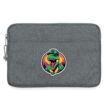 Dinosaur Sunset Headpiece - Laptop bag 13" - heather grey - Front