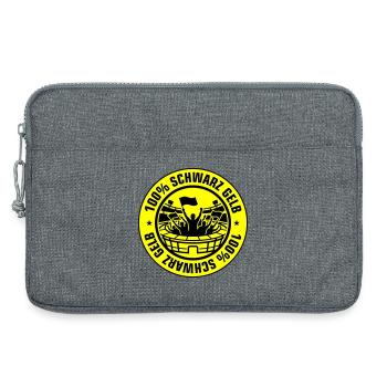 Schwarz Gelb Fans - Laptoptasche 13" - Grau meliert - Vorne