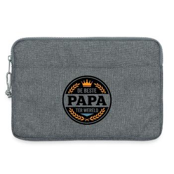 Leuk Vaderdag Shirt, Hoodie Beste Papa - Laptoptasche 13" - Grau meliert - Vorne