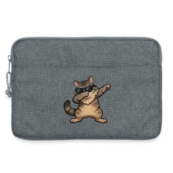 Dabbing Norwegian Forest Cat - Laptop bag 13" - heather grey - Front