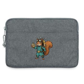 Écureuil Steampunk Aviateur Jetpack Boussole - Sacoche pour ordinateur portable 13 pouces - gris chiné - Devant