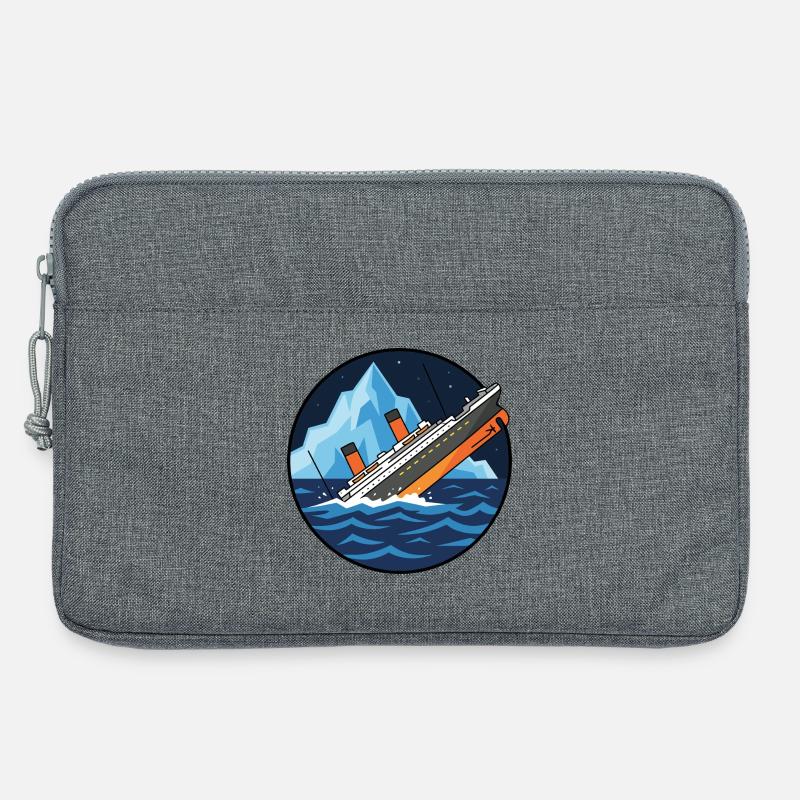 Titanic Schiff Eisberg Illustration - Laptop bag 13" - heather grey