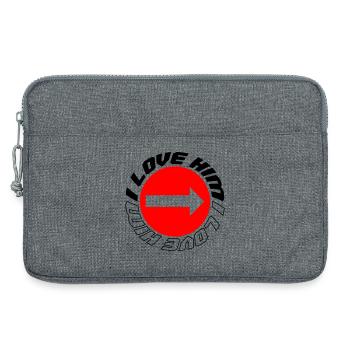 I love him - Laptop bag 13" - heather grey - Front