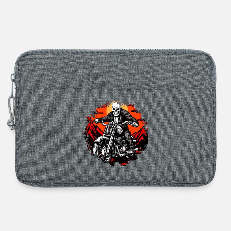 Motorrad Skelette - Laptoptasche 13" - Grau meliert