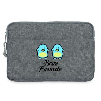 Pinguine Beste Freunde - Laptoptasche 13" - Grau meliert - Vorne