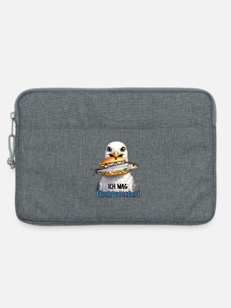 Ich mag Fischbrötchen - Laptoptasche 13" - Grau meliert