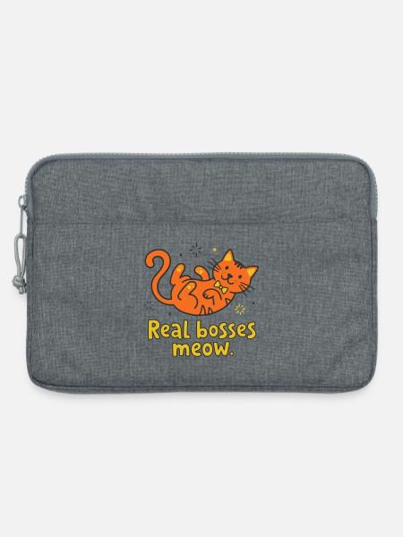 Real bosses meow cat - Laptop bag 13" - heather grey