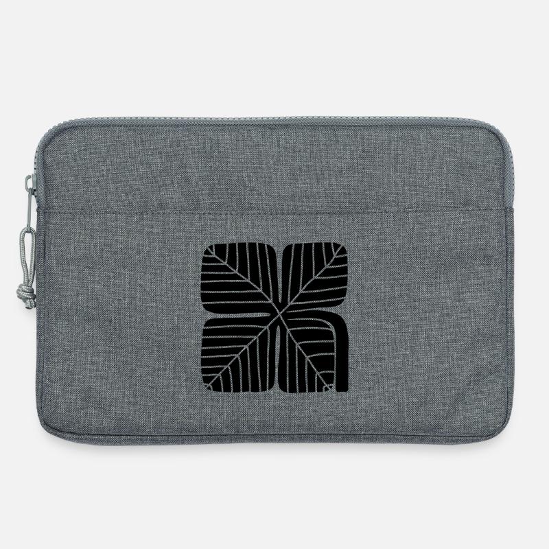 Bold Lucky Clover Linocut Design - Laptoptasche 13" - Grau meliert