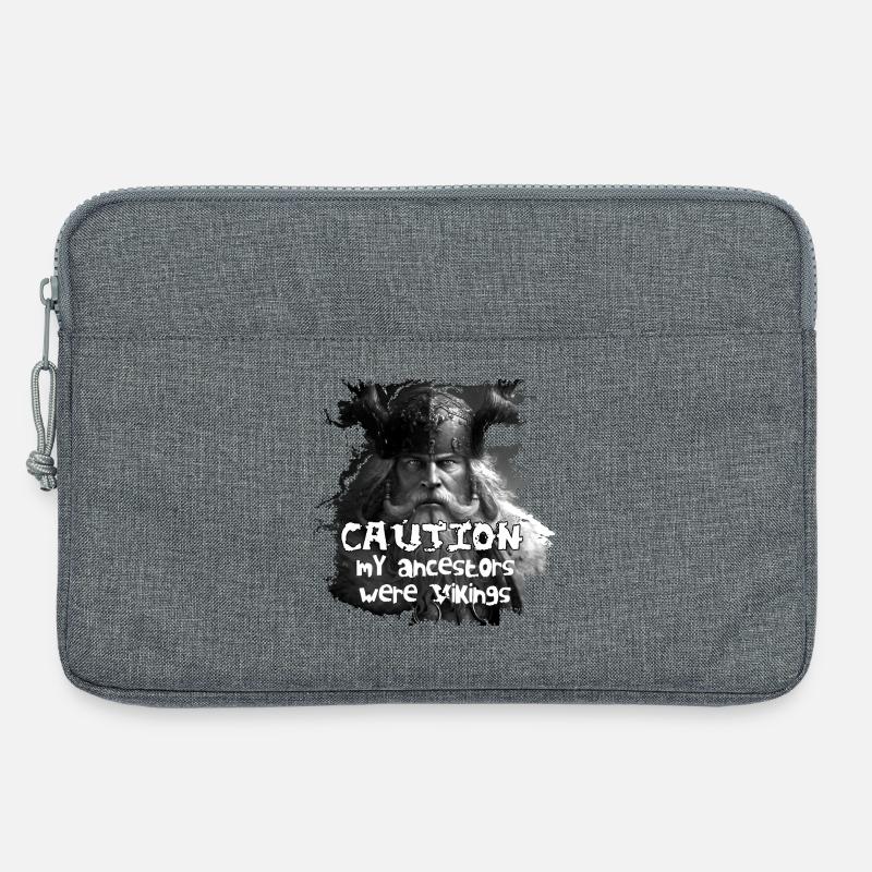 Caution_my_ancestors_were_Vikings - Laptoptasche 13" - Grau meliert